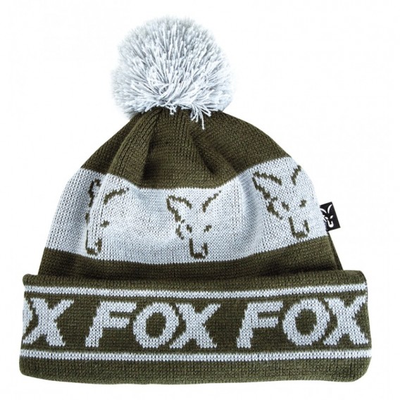 FOX Green/Silver Lined Bobble Hat - čiapka s brmbolcom