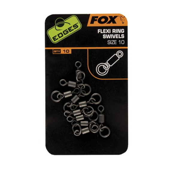 FOX EDGES Flexi Ring Swivels Size 10 - obratlíky s krúžkom 10ks