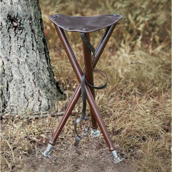 PARFORCE Tripod skladacia stolička s kožou
