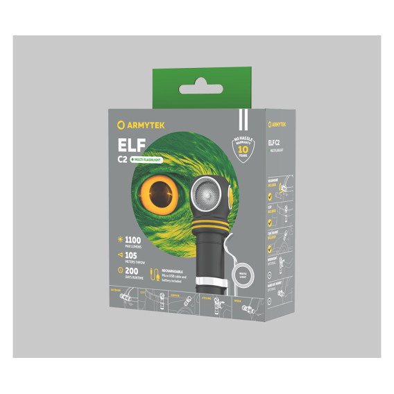 ARMYTEK Elf C2 Micro USB - multifunkčná čelovka